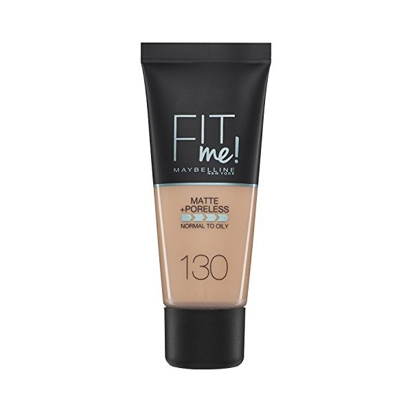 Maybelline Fit Me Lot de 2 flacons de fond de teint mat & Poreless 30 ml 130 Buff Beige