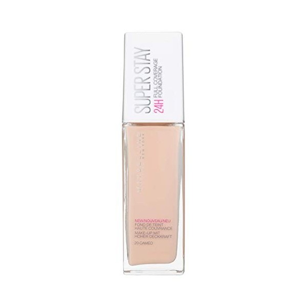 Maybelline New York Foundation, Superstay 24 Hour Longlasting Fond de teint léger, résistant à leau et aux transferts, 30 ml