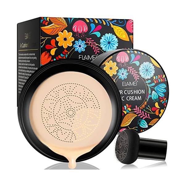 Mushroom Head Air Cushion Foundatio, CC Cream Moisturizing Liquid Foundation, Concealer Cover, Lasting Brightens for Face & N