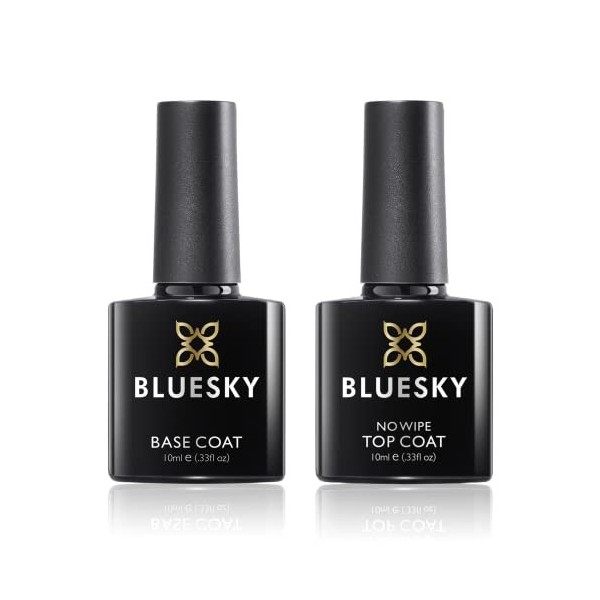 Gel UV LED BLUESKY - Couche de finition BLUESKY No Wipe Top- & Base Coat 2x 10ml 