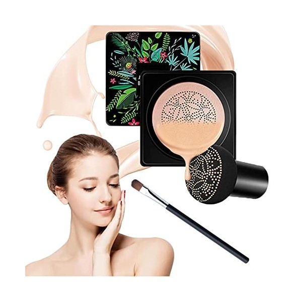 OADAA Tri Color Mushroom Head Air Cushion BB Cream, Mushroom Air Cushion BB Cream,Full Coverage Foundation Makeup Ivory Whit