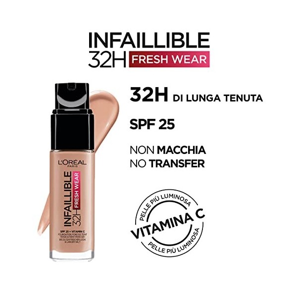 LOréal Paris INFAILLIBLE Fond de teint longue tenue 32h 60 Rose Ivoire