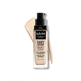 NYX Professional Makeup Fond de Teint Liquide Couvrant Tenue 24h Cant Stop Wont Stop, Waterproof, Fini Mat, Teinte : Pale