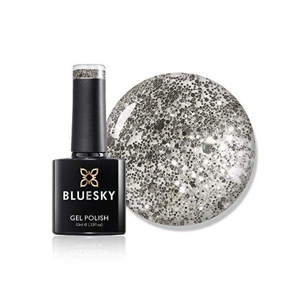 Bluesky Limited Edition Holiday Shade Aurora UV Gel Vernis à Ongles Silver Glitter 10 ml