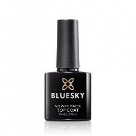 Bluesky No Wipe Matte Top Coat Semi Permanent- Protège Les Ongles,Top Coat Gel UV Cure Sous Lumière Uv/led, Vernis À Ongles V