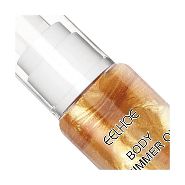 Sharplace Body Shimmer Oil Multipleuse Glitter Waterproof Cosmetics Smooth for Foundation Women, doré