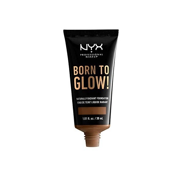 NYX Professional Makeup Fond de Teint Éclat Born to Glow, Fini Éclatant, Couvrance Moyenne Modulable, Formule Vegan, Teinte :