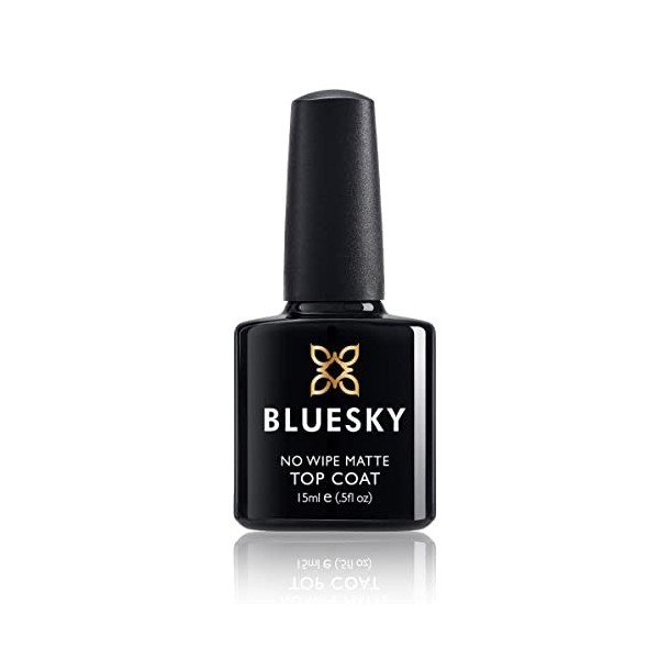 Bluesky No Wipe Matte Top Coat Semi Permanent- Protège Les Ongles,Top Coat Gel UV Cure Sous Lumière Uv/led, Vernis À Ongles V