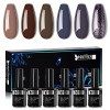 Beautilux Vernis Semi permanent Vernis Gels UV LED Soak Off Lot de 6 Couleur Kit Manicure pour Ongle 10ml idéal cadeau de Vac