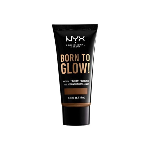 NYX Professional Makeup Fond de Teint Éclat Born to Glow, Fini Éclatant, Couvrance Moyenne Modulable, Formule Vegan, Teinte :