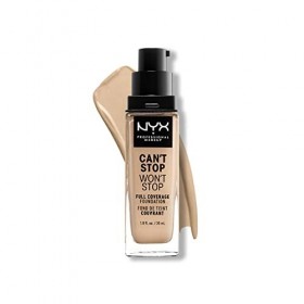 NYX Professional Makeup Fond de Teint Liquide Couvrant Tenue 24h Cant Stop Wont Stop, Waterproof, Fini Mat, Teinte : Warm v