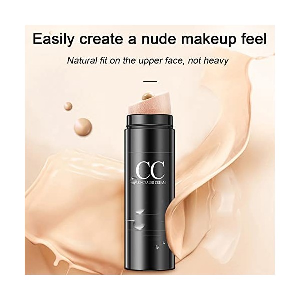 Tkekruh CC Crème,Fluide Fond de Teint Couvrant Imperfections,Correcteur Durable Maquillage Nude Hydratant éclaircissant Pigme