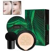 Fond de teint en forme de champignon avec coussin dair CC crème - Anti-cernes hydratant - Base de maquillage brillante longu