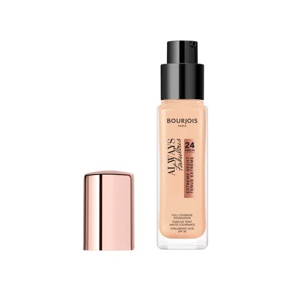 Bourjois - Fond de Teint Always Fabulous - Haute Couvrance - Formule Hydratante et Longue Tenue - 100 Ivoire Rose 30ml