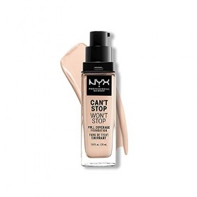 NYX Professional Makeup Fond de Teint Liquide Couvrant Tenue 24h Cant Stop Wont Stop, Waterproof, Fini Mat, Teinte : Light 