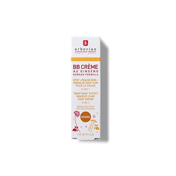 Erborian BB Crème au Ginseng - Fond de Teint Couvrant Imperfections et Base de Teint Effet "Peau de Bébé" - Soin Cosmétique C