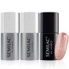 Semilac Base + Top + 094 Or rose UV LED Vernis à ongles gel Hybrid Manucure Soak Off pailleté Or rose Couleur Manteau