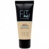 Maybelline New-York - Fond de teint Fluide Fit Me Matte & Poreless - Peaux normales à grasses - Teinte : 112 Soft Beige - 30 