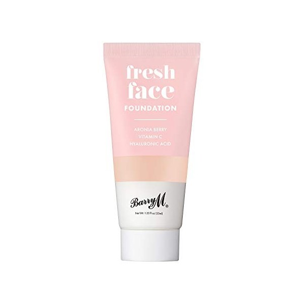 Barry M Cosmetics Fresh Face Fond de teint liquide léger infusé à lacide hyaluronique et à la vitamine C, teinte 4