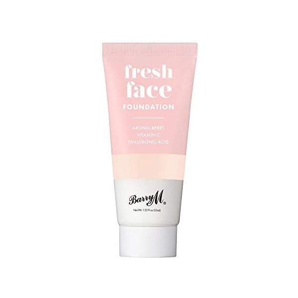 Barry M Cosmetics Fresh Face Fond de teint liquide léger infusé à lacide hyaluronique et à la vitamine C, teinte 4