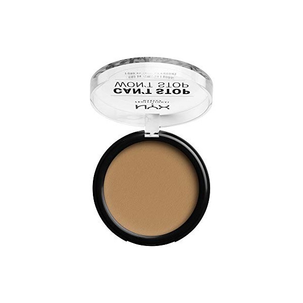 NYX Professional Makeup Fond de Teint Compact Haute Couvrance Cant Stop Wont Stop, Fini Mat, Contrôle de la Brillance, Tenu