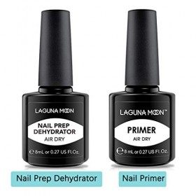 Lagunamoon Déshydrateur et Apprêt pour la Préparation des OnglesM,Apprêt à ongles pour ongles en acrylique et vernis à ongles