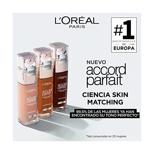 LOréal Paris Accord Parfait Fond de Teinte Fluide Unifiant Pêche Neutre 3,5.N 30ml