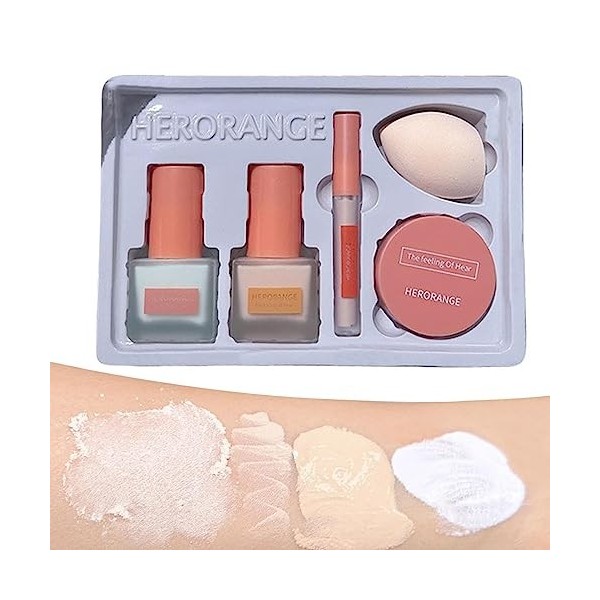 Kit anti-cernes couvrance complète | maquillage avec fond teint,Fond teint à couvrance totale Oil Control, base teint pour pe