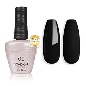 CCO Hema Free Vernis à ongles gel noir | 15 ml, séchage sous lampe LED/UV | Nail Art et manucure | Longue durée, résistant au