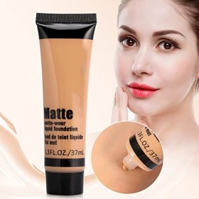 Fond de teint liquide pour le visage de base de maquillage lisse, crème solaire anti-cernes Matte Wear, fond de teint à couve