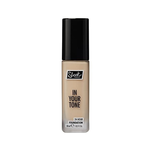 Sleek MakeUP In Your Tone Fond de teint 24 heures, couverture moyenne à construire en 30 nuances, finition semi-mate impeccab...