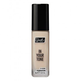 Sleek MakeUP In Your Tone Fond de teint 24 heures, couverture moyenne à construire en 30 nuances, finition semi-mate impeccab