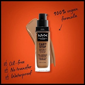 NYX Professional Makeup Fond de Teint Liquide Couvrant Tenue 24h Cant Stop Wont Stop, Waterproof, Fini Mat, Teinte : Neutra