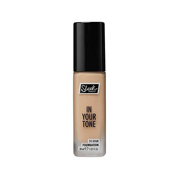 Sleek MakeUP In Your Tone Fond de teint 24 heures, couverture moyenne à construire en 30 nuances, finition semi-mate impeccab