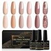 Shining She Vernis Semi Permanent Paillettes, 6 Couleurs Paillettes Blanc Argenté Noir Or Rose Vernis à Ongles Gel Soak Off U