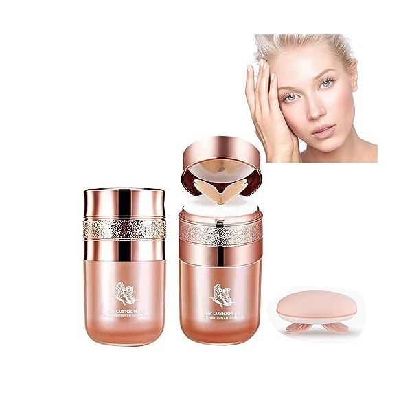 Butterfly Air Cushion Powder Puff BB Cream, Butterfly Cushion BB Cream, Moisturizing Concealer Makeup Base Primer BB Liquid F