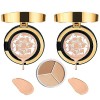 MZV Air Cushion BB Cream Waterproof Foundation, Water Bead Tricolor Latte Concealer Cushion, CC Cream Oil Control Foundation 