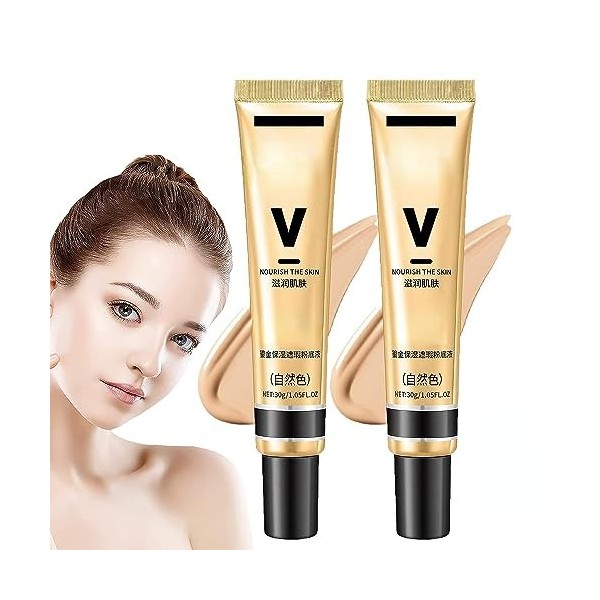 Moisturizing Concealer Liquid Foundation，Concealer Liquid Foundation,Concealer Foundation 2 In 1, Long Lasting Waterproof Ful