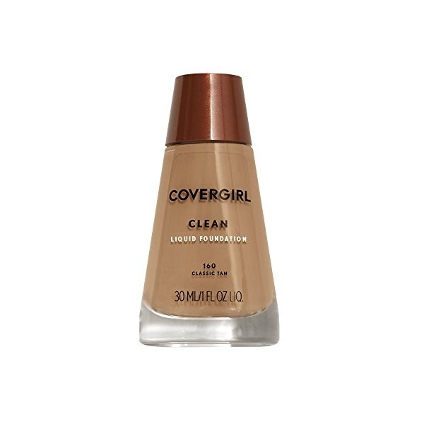 CoverGirl Clean Liquid Makeup, Classic Tan W 160, 1.0 Ounce Bottle by CoverGirl