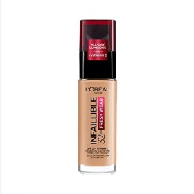LOréal Paris - Fond de Teint Fluide Infaillible 32H Fresh Wear - Tous Types de Peaux - Teinte : Sable Éclat 250 - 30 ml