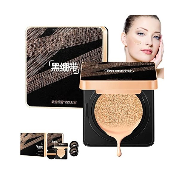 Crème De Coussin Dair De Beauté Dissimulante Dor, KAQILI Air Cushion BB Cream Fond De Teint Imperméable, Coussin Anti-cerne