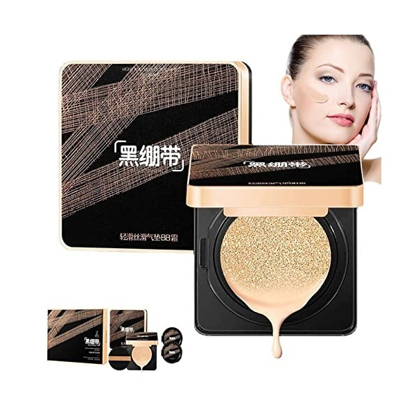 Crème De Coussin Dair De Beauté Dissimulante Dor, KAQILI Air Cushion BB Cream Fond De Teint Imperméable, Coussin Anti-cerne