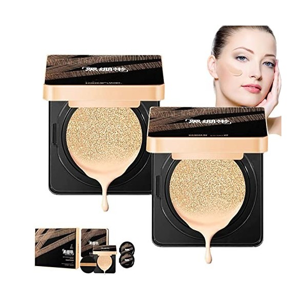 Crème De Coussin Dair De Beauté Dissimulante Dor, KAQILI Air Cushion BB Cream Fond De Teint Imperméable, Coussin Anti-cerne