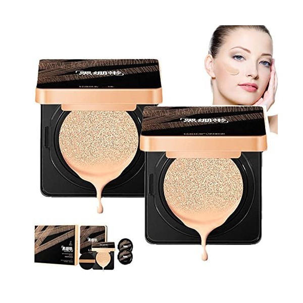 Crème De Coussin Dair De Beauté Dissimulante Dor, KAQILI Air Cushion BB Cream Fond De Teint Imperméable, Coussin Anti-cerne