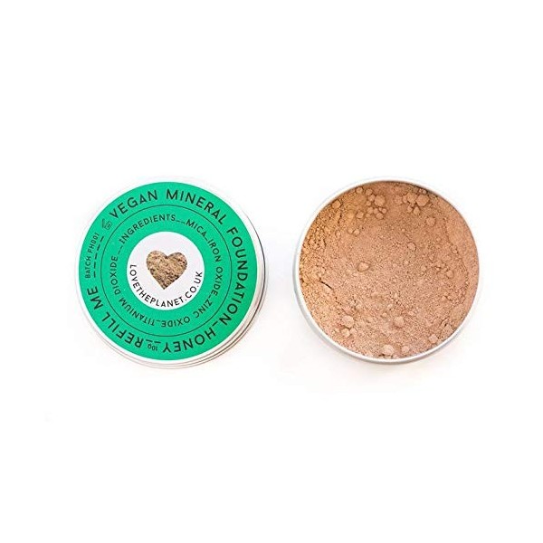 Love the Planet Vegan Mineral Foundation Shade Honey in Refillable Tin