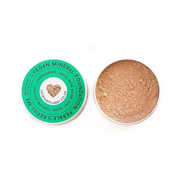 Love the Planet Vegan Mineral Foundation Shade Pebble in Refillable Tin