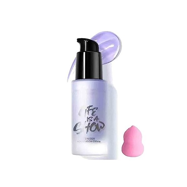 SOPAN 【New】 Burst Water Drop Base Cream, Blemishes Covering Makeup Base Primer, Makeup Foundation Full Coverage, Concealer La