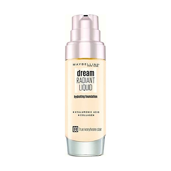 Maybelline New York Dream Radiant Liquid Fond de Teint Soin Hydratant 12H 03 Ivoire Claire 1 Unité