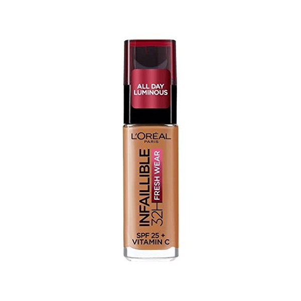 LOréal Paris - Fond de Teint Fluide Infaillible 24h Fresh Wear - Tous Types de Peaux - Teinte : Noisette 330 - 30 ml