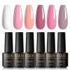 ROSALIND Vernis Semi Permanent Paillette，6 Couleurs Mini Vernis à Ongles Gels Semi-permanents UV LED Soak Off Gel Nail Polish